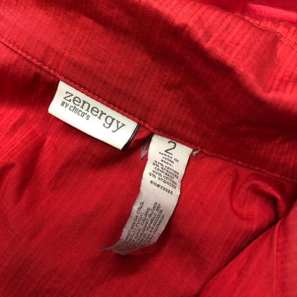Zenergy by Chico's Women Full Zip Jacket Size 2 Red B241 -30 - Picture 6 of 16